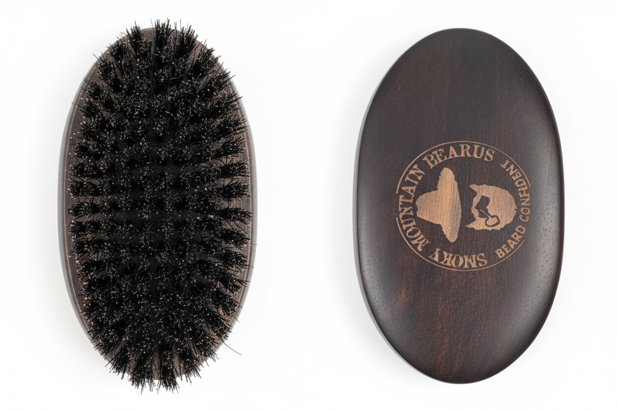 Beard Brush Front & Back White Background
